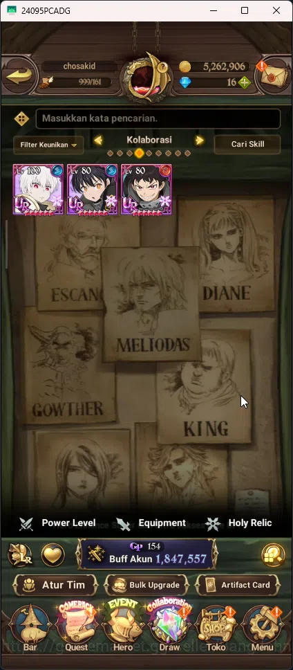 The Seven Deadly Sins: Grand Cross Accounts ASIA | 1,847M CC | 3 Collab | UR Merlin and Escano image 4