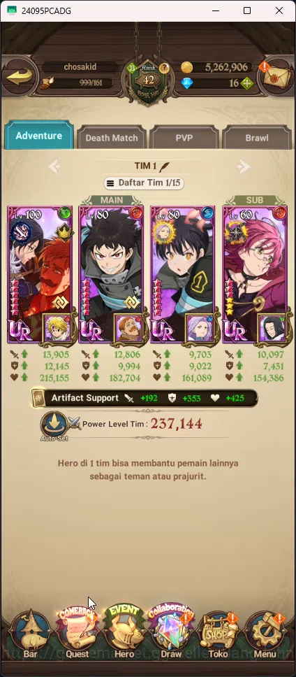 The Seven Deadly Sins: Grand Cross Accounts ASIA | 1,847M CC | 3 Collab | UR Merlin and Escano image 5