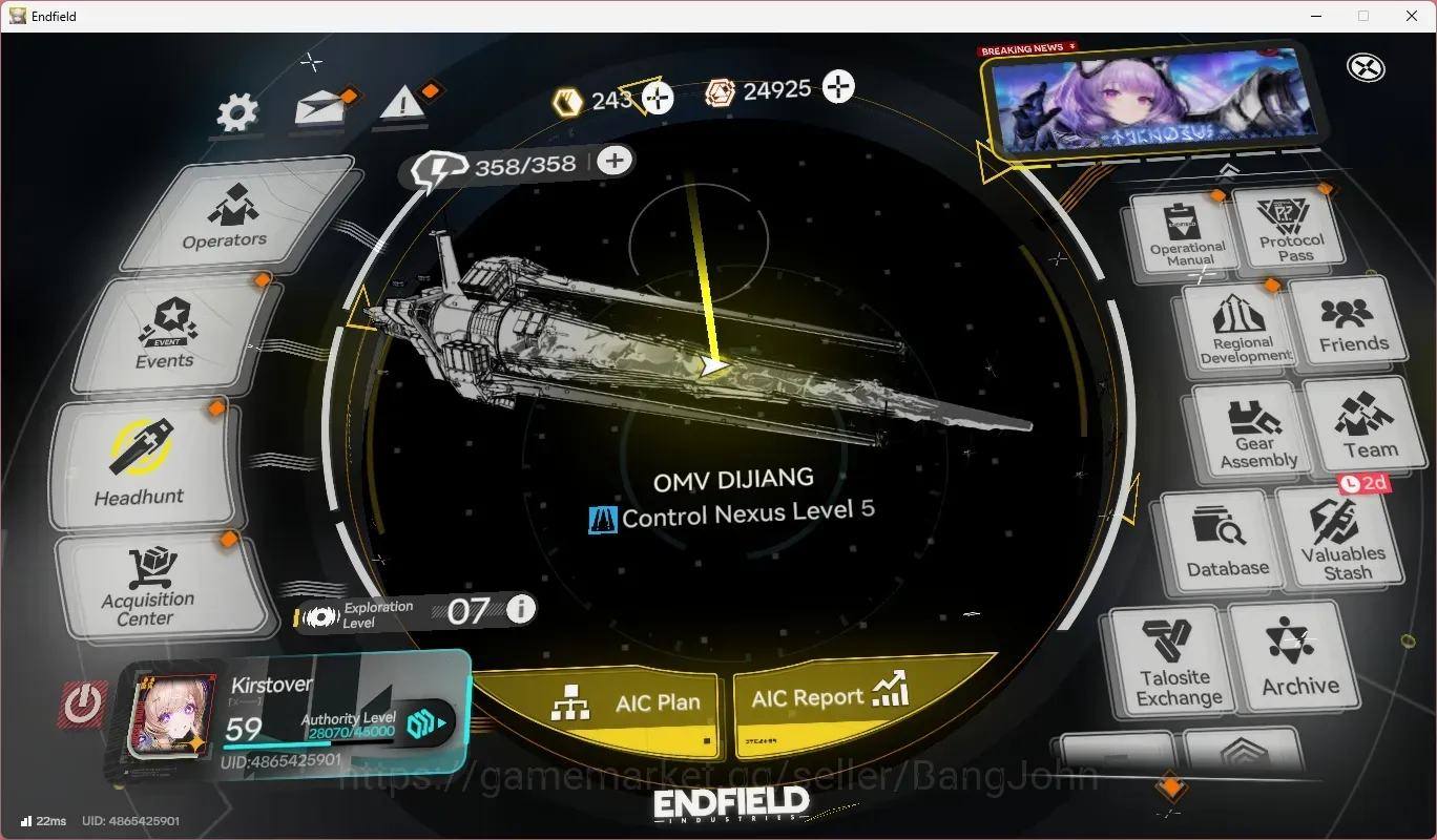 Arknights: Endfield Accounts Asia | Lv 59 | 3 Limit Char | (TyphoeusP1,Arcane,LiinoP1)+Sign | 6x6*STD Char | 12x6*Wpn | 2420 1