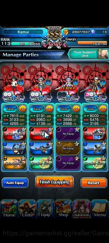 Grand Summoners Accounts Global|Rank 113|26 Ascend+9 TW|(Roy,Saitama,Kamijo image 3