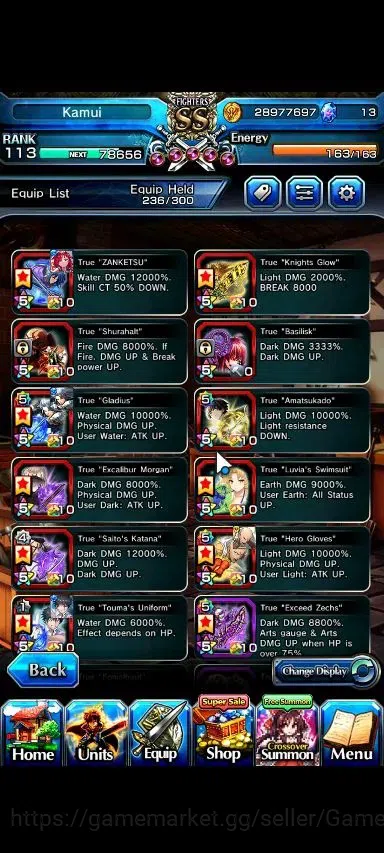 Grand Summoners Accounts Global|Rank 113|26 Ascend+9 TW|(Roy,Saitama,Kamijo image 5