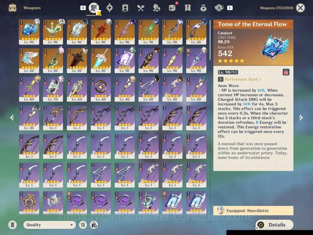 Genshin Impact Accounts ASIA|AR 58|9 Limited+12 (5*Weapon)|[(NeuvilletteC1 image 4