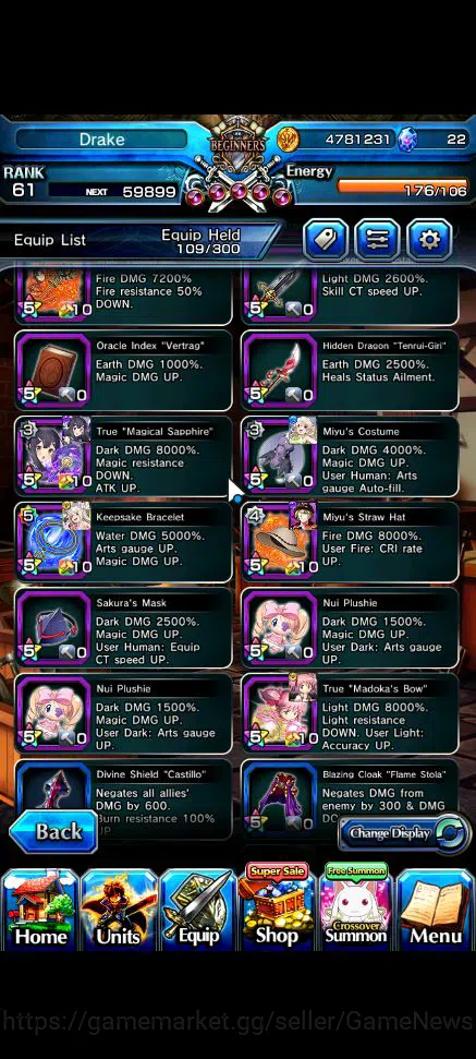 Grand Summoners Accounts Global|Rank 61|20 Ascend|InumutaTW,Summer MiyuTW,M image 13