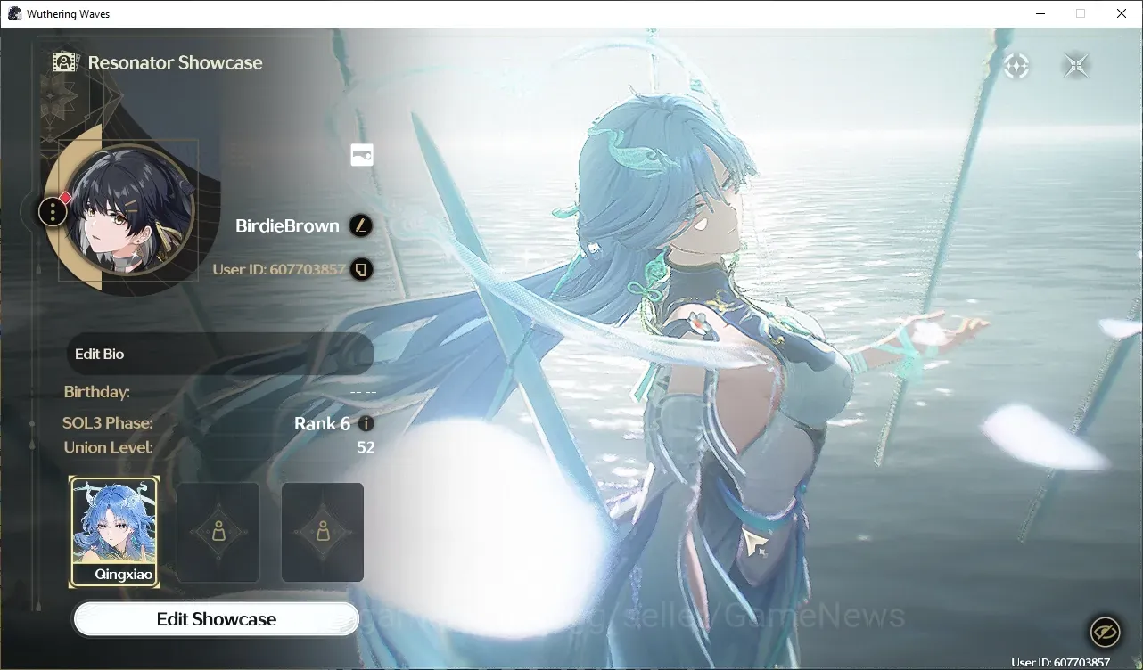 Wuthering Waves Accounts Starter EU|UL 52|1 Limited (Qingxiao RC5)+Sign +3 STD Char (Verina,Encore,Lingyang)|DB level 1