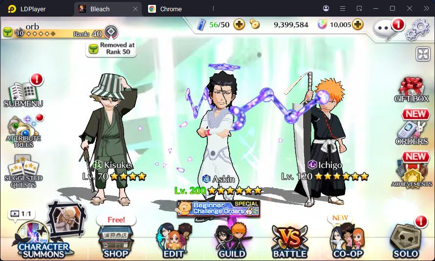 Bleach: Brave Souls Accounts Others Global|9M BP+10k Orb|Fresh Story|IchigoDT,Rangiku Sw23,Aizen 6th,Askin TYBW25,Meninas 1