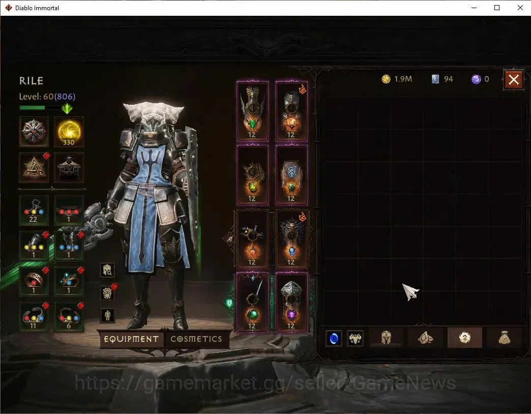 Diablo Immortal Accounts EU - Sescheron|CS ON|Lv60(806)|Crusader|CR 43k|Res image 7