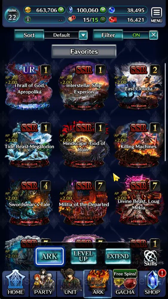 Last Cloudia Accounts Mid‑Game Global|Rank 22|100k Crystal| V,Nero tYK,SM Sera,Etc |1 UR (ToGApropolika) + 15 SSR Ark|Code 2