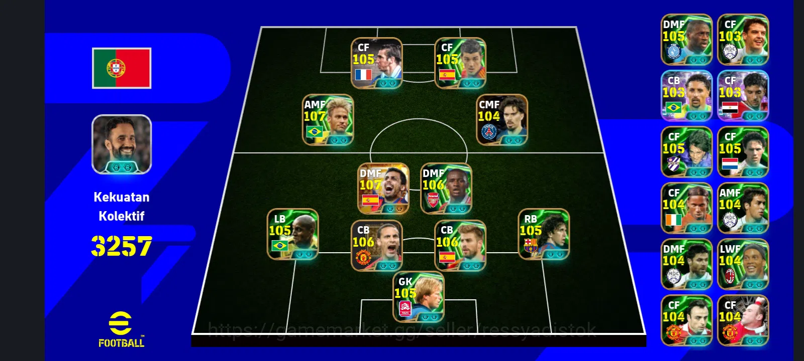 eFootball Accounts Legends & Iconic Players EFOOTBALL COLLECTIVE 3257+ | 6 MANAGER BOOSTER,READY TO PLAY,GG SQUAD,FULL 1