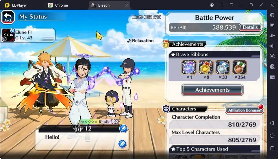 Bleach: Brave Souls Accounts High-End Global | 41.7 Orb | Genryusai Fierce Battle,Ichigo 7TH,Lisa Hollowfied,Shinji 2