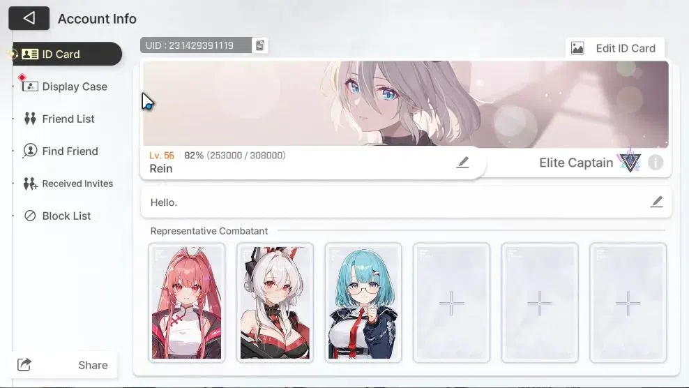 Chaos Zero Nightmare Accounts ASIA|Lv 56|Well Build|15 2