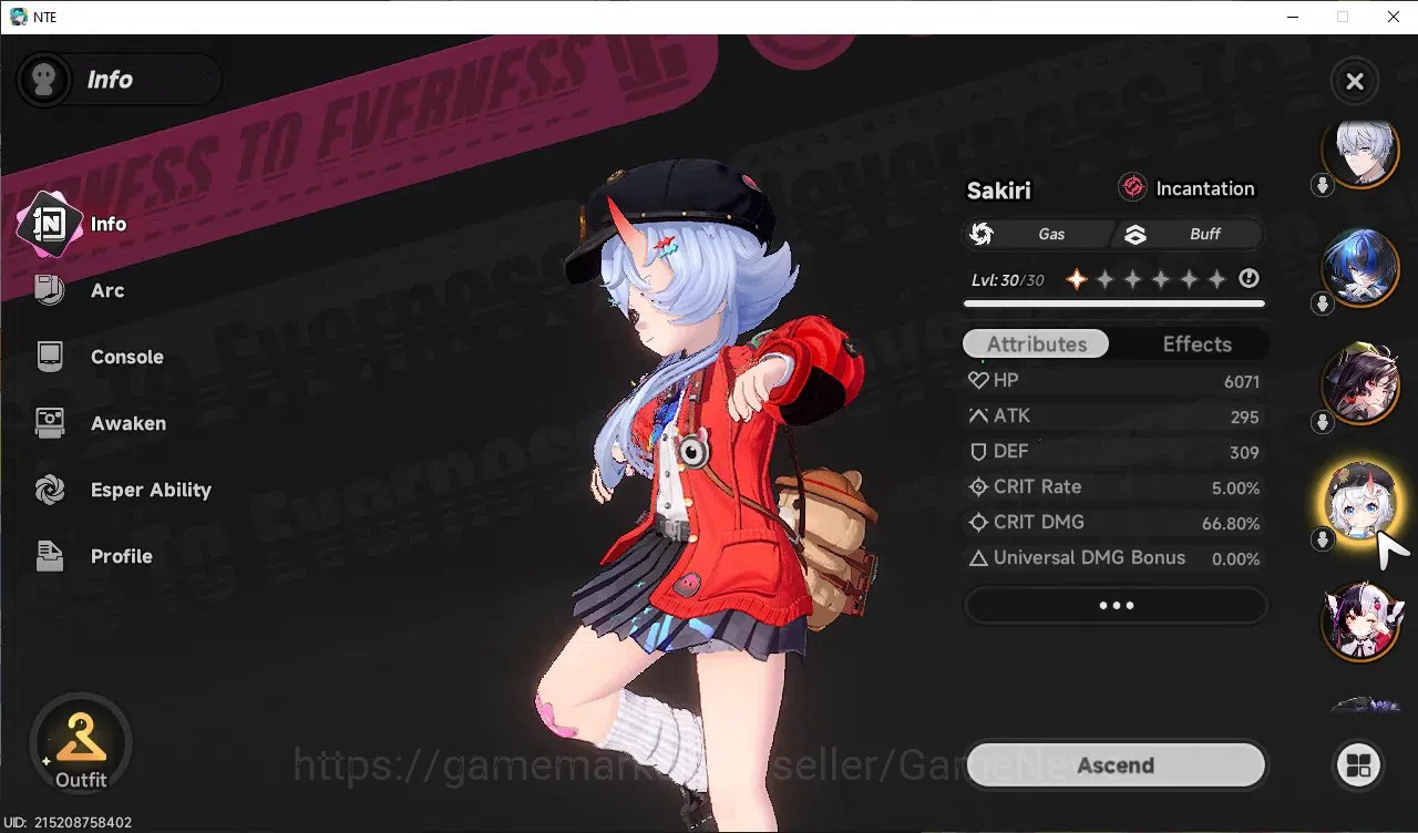 Neverness to Everness Accounts GLOBAL SEA|HL 20|TL 8|5 SSR 2 Limited HotoriA1+Sig image 4