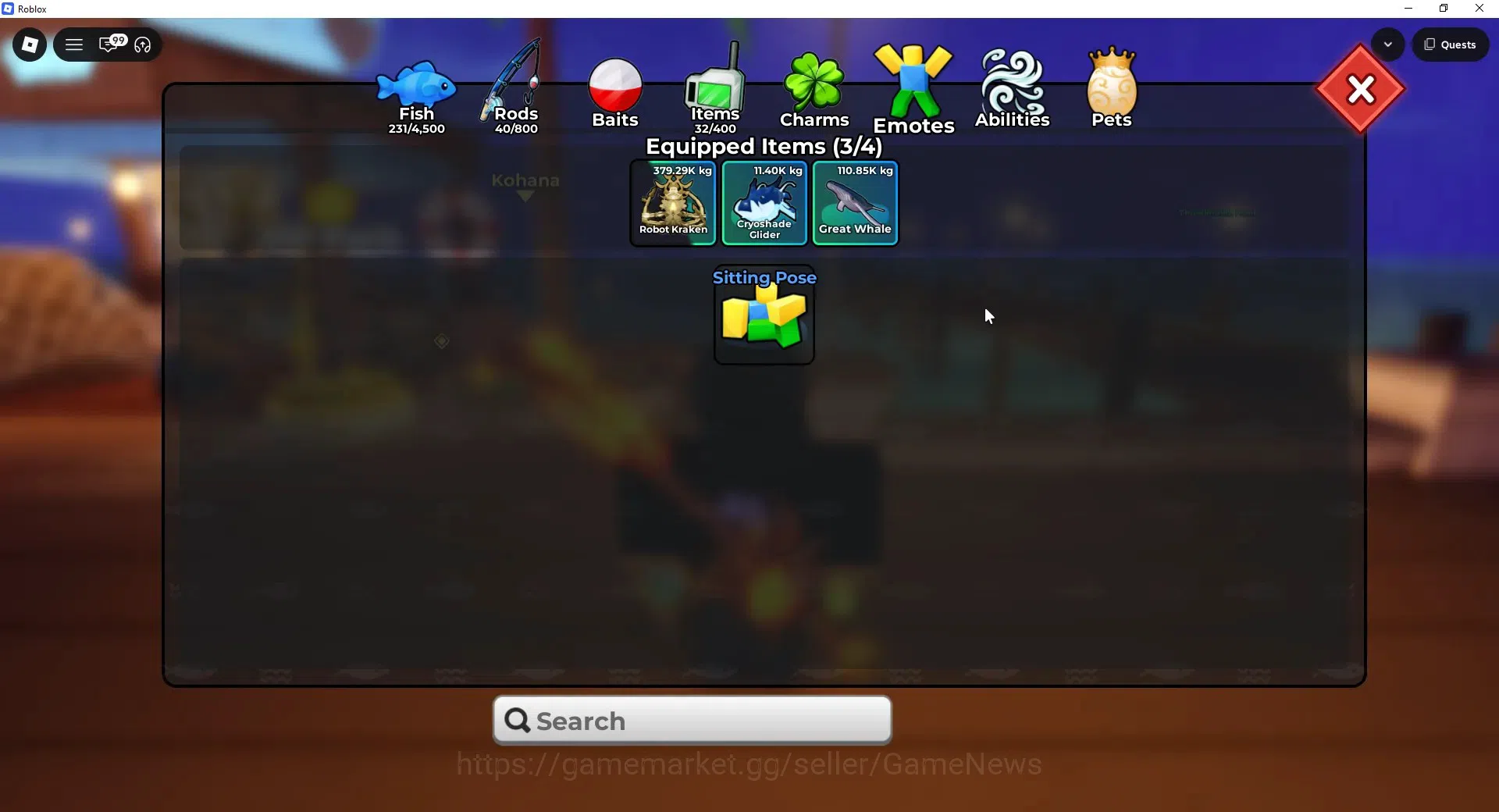 Roblox Accounts FISH IT |Lvl 657|1 Secret Rod (Element),3 Myth+1 Myth Skin|5 Mythic Bait|11 SC Fish(Leviathan,Etc)|Take 10