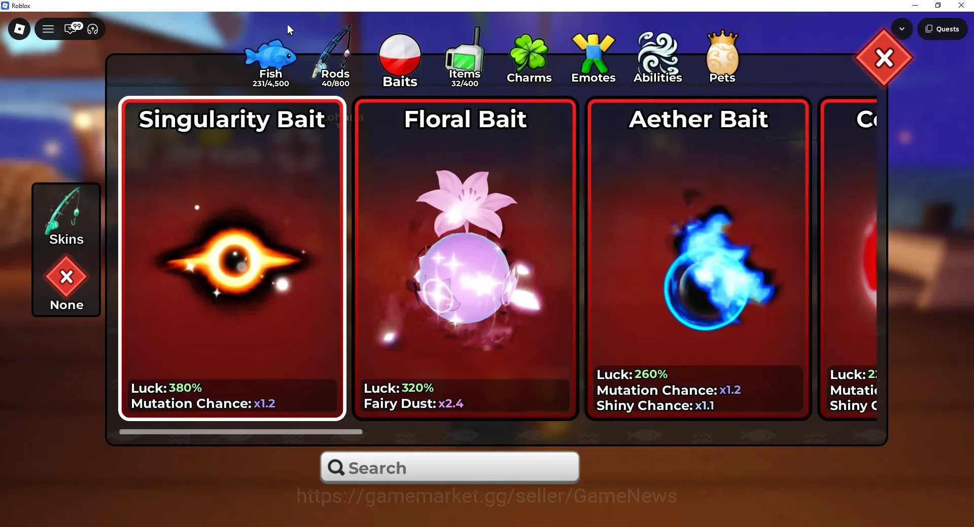 Roblox Accounts FISH IT |Lvl 657|1 Secret Rod (Element),3 Myth+1 Myth Skin|5 Mythic Bait|11 SC Fish(Leviathan,Etc)|Take 6