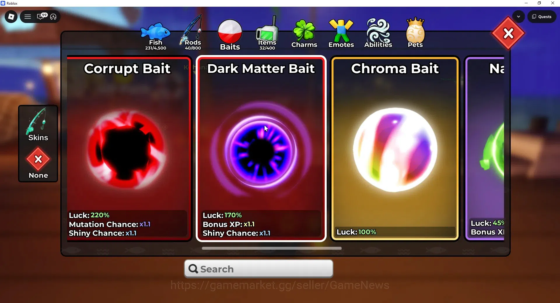 Roblox Accounts FISH IT |Lvl 657|1 Secret Rod (Element),3 Myth+1 Myth Skin|5 Mythic Bait|11 SC Fish(Leviathan,Etc)|Take 7