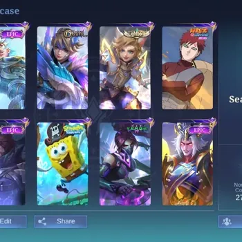 Mobile Legends: Bang Bang Accounts Collector Global|Skin 116|Seasoned|V.E.N.O.M Hanabi,DragonT Kimmy,Lightborn Harith,Epic
