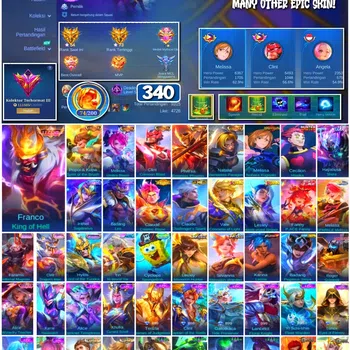 Mobile Legends: Bang Bang Collector #3644 340 Skins | Legend Franco | 5 Collectors | J image 1