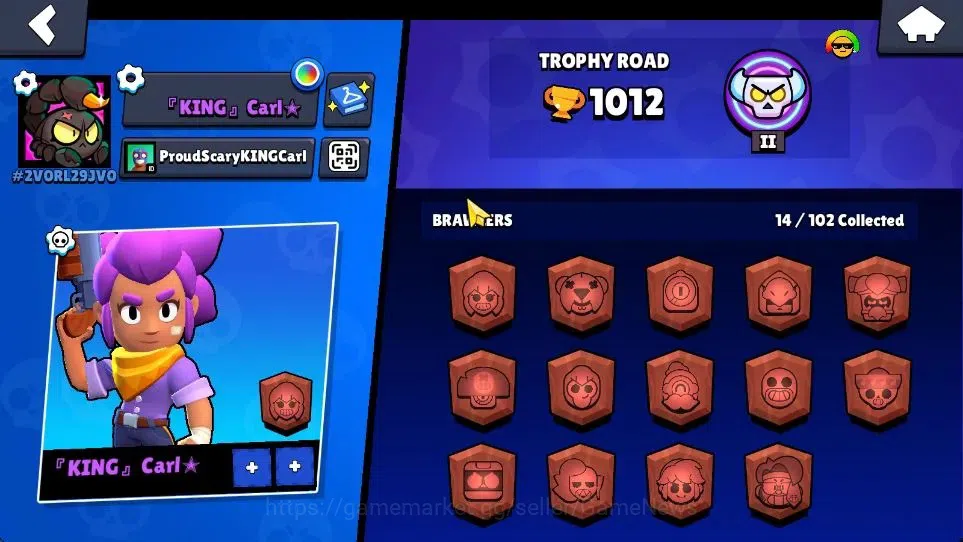 Brawl Stars Accounts 1012 Thropy|15K Bling|14 Brawlers 3 Max Lvl [Shelly,Trunk,Nita]|12 Skin|2 Epic Skin 2 SR|4K PP|CN 11