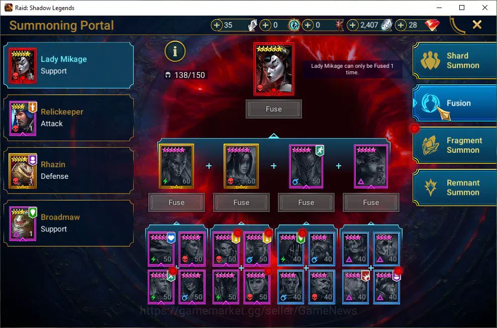 Raid: Shadow Legends Accounts Lv33 611K Power|2 Mythic(Galathir,Androc)|28 Legen image 11