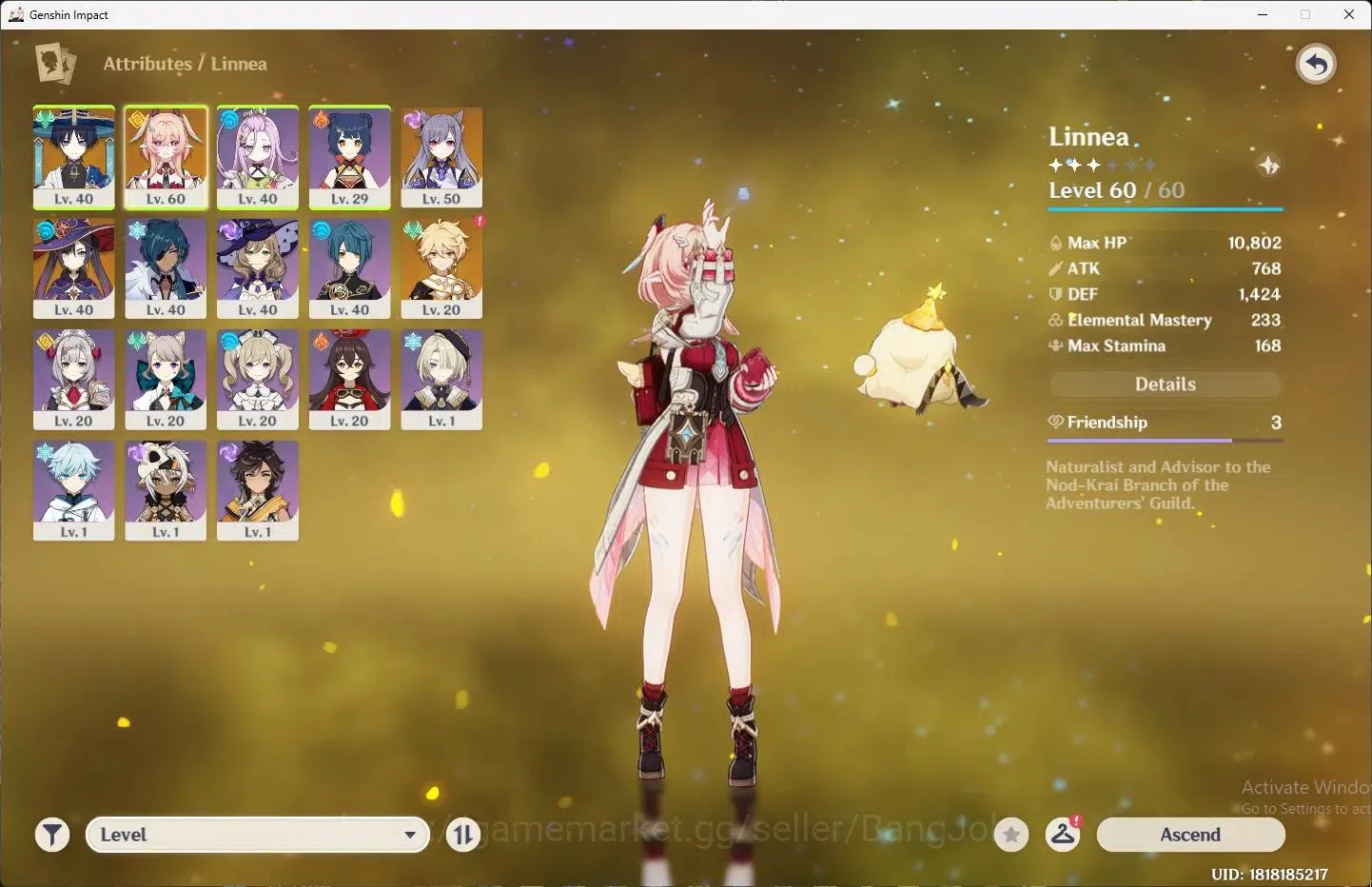 Genshin Impact Accounts ASIA | STARTER | AR 34|1 Limit|3 STD|Limit Linnea| image 16