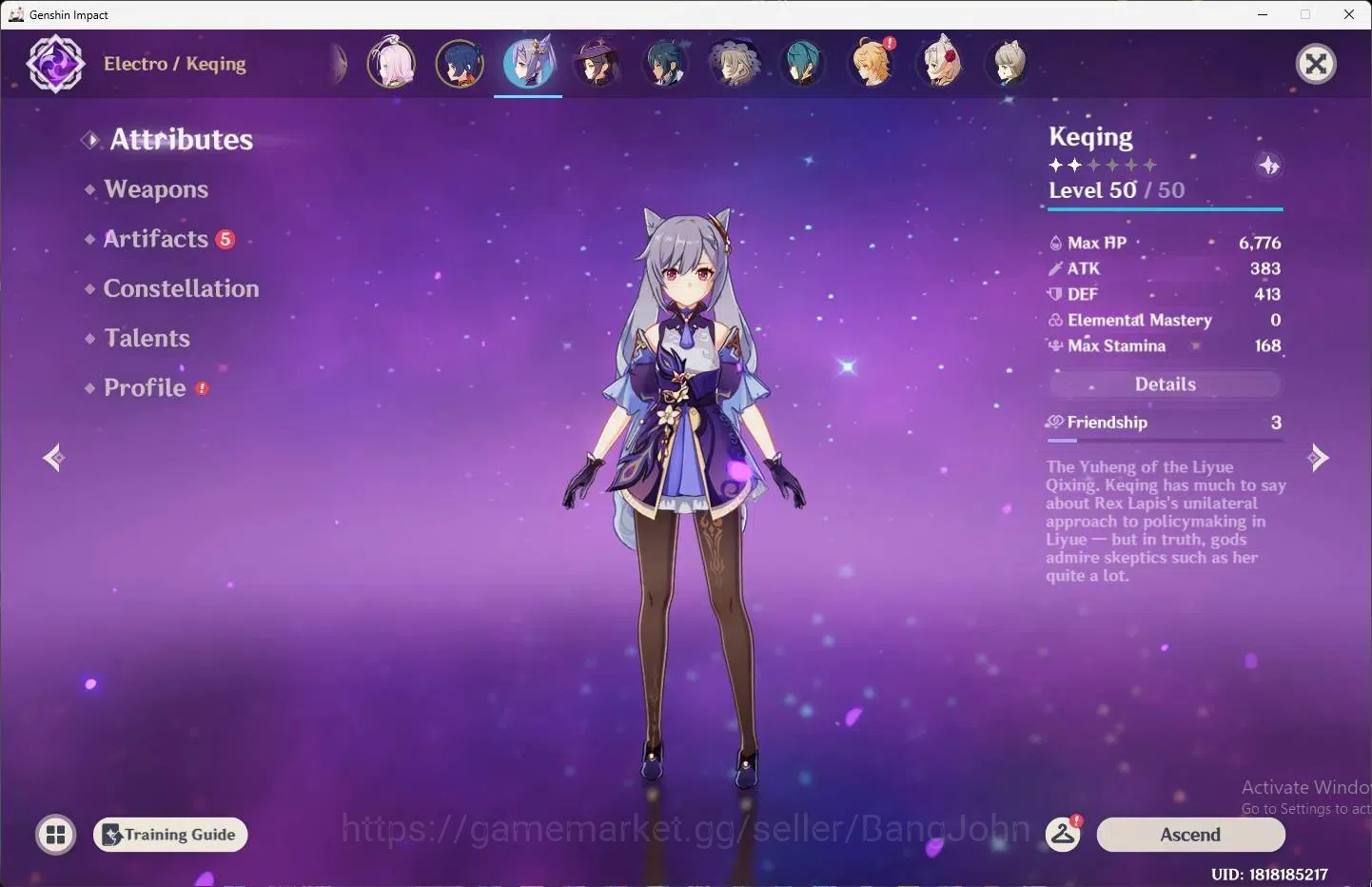 Genshin Impact Accounts ASIA | STARTER | AR 34|1 Limit|3 STD|Limit Linnea| image 3