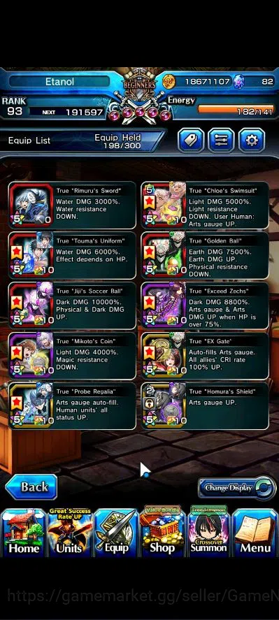 Grand Summoners Accounts Global|Rank 93|13 Asc+ 7 TW|[Okarun,Touma K,S Chlo image 11