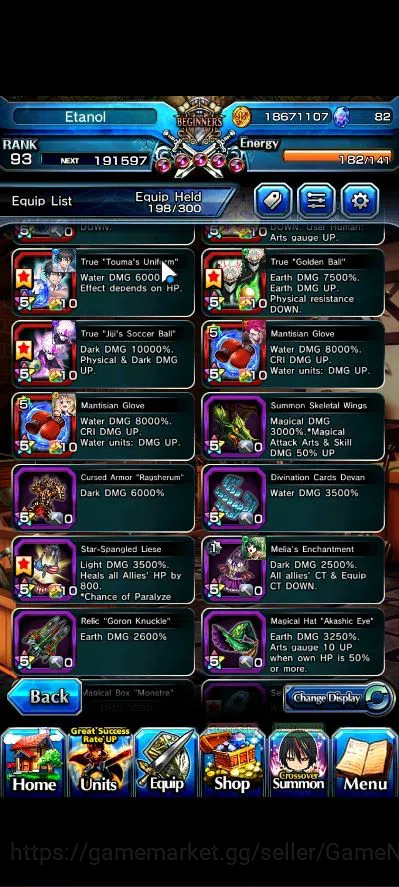 Grand Summoners Accounts Global|Rank 93|13 Asc+ 7 TW|[Okarun,Touma K,S Chlo image 14