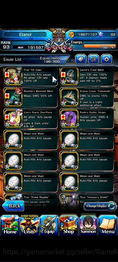Grand Summoners Accounts Global|Rank 93|13 Asc+ 7 TW|[Okarun,Touma K,S Chlo image 18