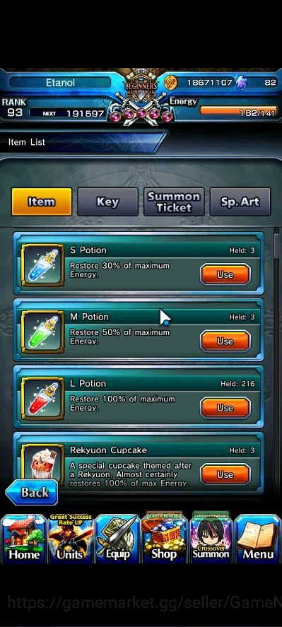 Grand Summoners Accounts Global|Rank 93|13 Asc+ 7 TW|[Okarun,Touma K,S Chlo image 2