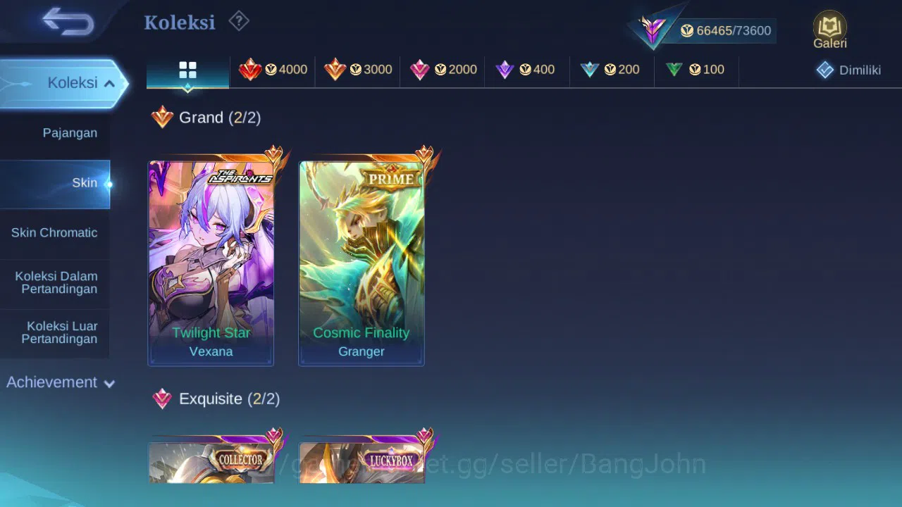 Mobile Legends: Bang Bang Accounts Hero 131 | Skin 292 | Aspirants Vexana | Prime Gra image 1