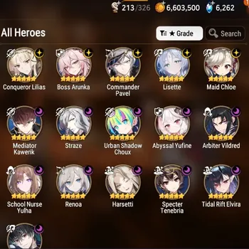 Epic Seven Accounts High-End Global UnVerif|16 ML(Lisette,Tidal Elvira,BArunka,SN Yulha,etc)+Midnight Lilias,Rinak,Etc|Auto