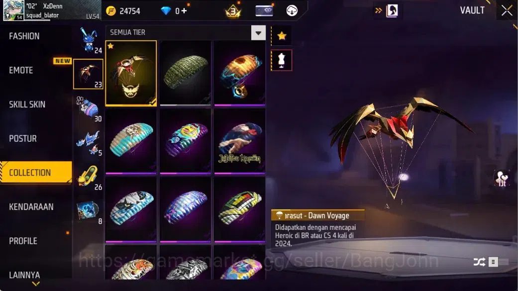 Free Fire Accounts Indonesia | Evo(AK47-BLUE FLAME DRACO Lv5,GROZA-BA image 15