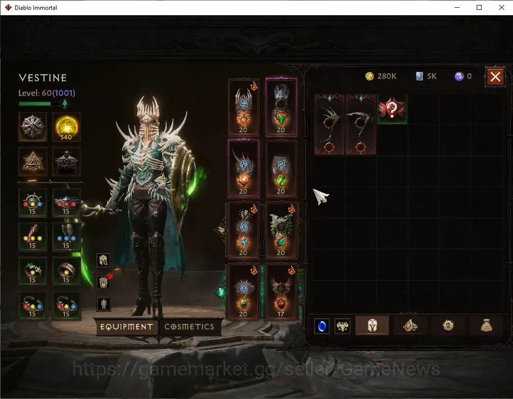 Diablo Immortal Accounts NA-High Heavens|CS ON|Lv60(1001)|Necromancer|47k C image 4