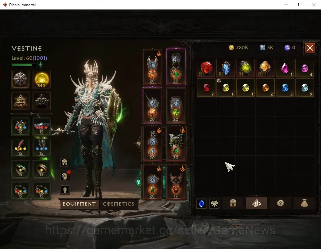 Diablo Immortal Accounts NA-High Heavens|CS ON|Lv60(1001)|Necromancer|47k C image 5