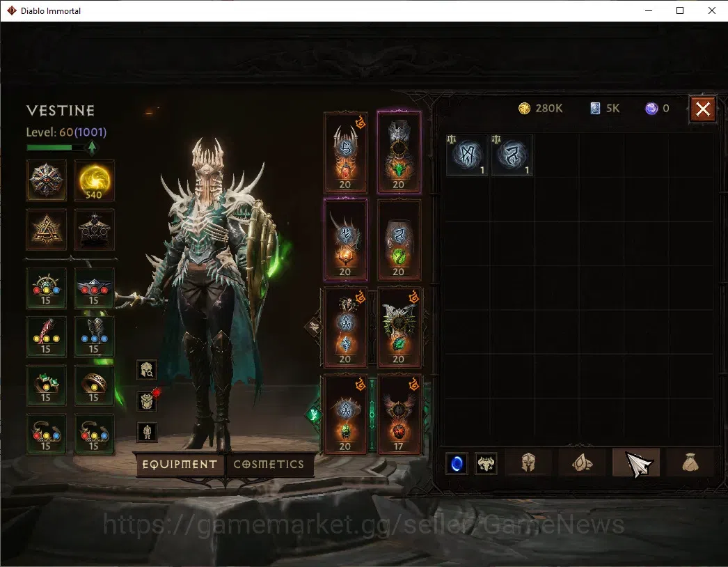 Diablo Immortal Accounts NA-High Heavens|CS ON|Lv60(1001)|Necromancer|47k C image 6