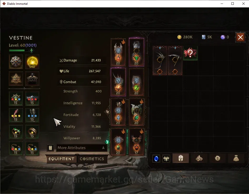 Diablo Immortal Accounts NA-High Heavens|CS ON|Lv60(1001)|Necromancer|47k C image 8