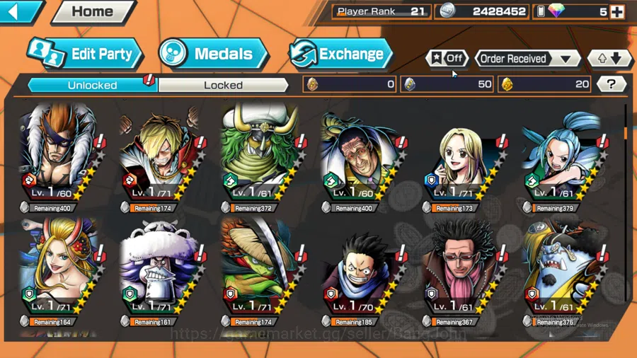 One Piece Bounty Rush Accounts GLOBAL | MAX 2 | EX3 | Egghead nami, BP kuzan, FIL image 11