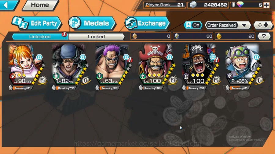 One Piece Bounty Rush Accounts GLOBAL | MAX 2 | EX3 | Egghead nami, BP kuzan, FIL image 2