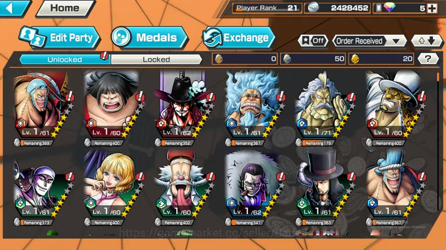 One Piece Bounty Rush Accounts GLOBAL | MAX 2 | EX3 | Egghead nami, BP kuzan, FIL image 9
