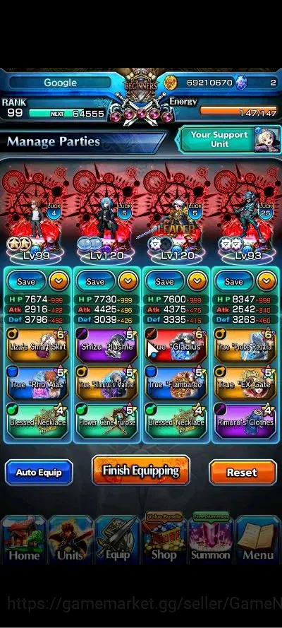 Grand Summoners Accounts Global|Rank 99|25 Ascend+18 TW|(Roy,Inumuta,Emiya, image 3