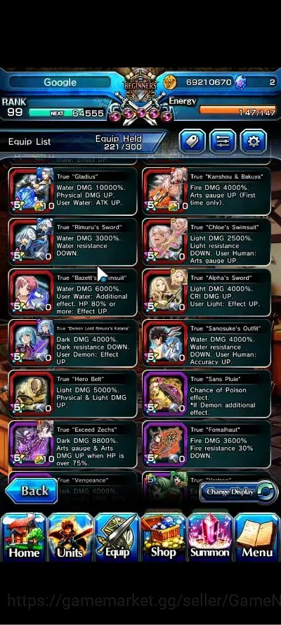 Grand Summoners Accounts Global|Rank 99|25 Ascend+18 TW|(Roy,Inumuta,Emiya, image 6