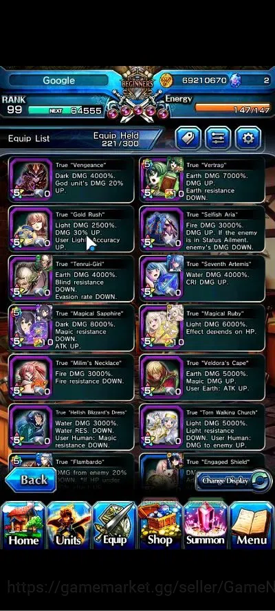 Grand Summoners Accounts Global|Rank 99|25 Ascend+18 TW|(Roy,Inumuta,Emiya, image 7