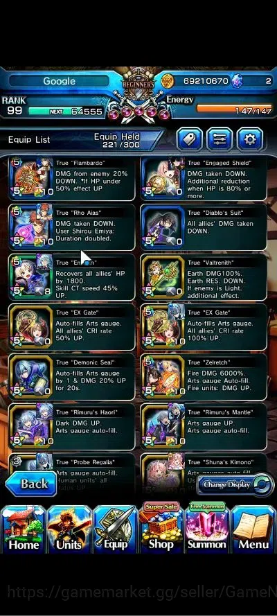 Grand Summoners Accounts Global|Rank 99|25 Ascend+18 TW|(Roy,Inumuta,Emiya, image 8