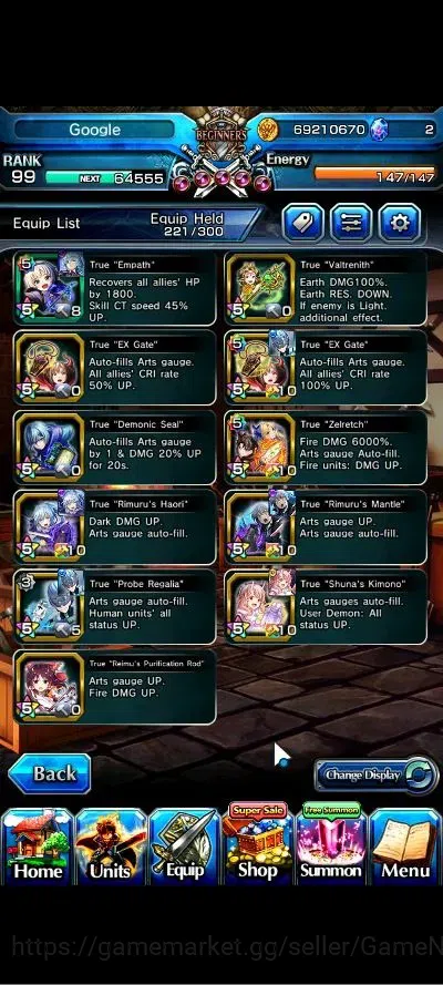 Grand Summoners Accounts Global|Rank 99|25 Ascend+18 TW|(Roy,Inumuta,Emiya, image 9