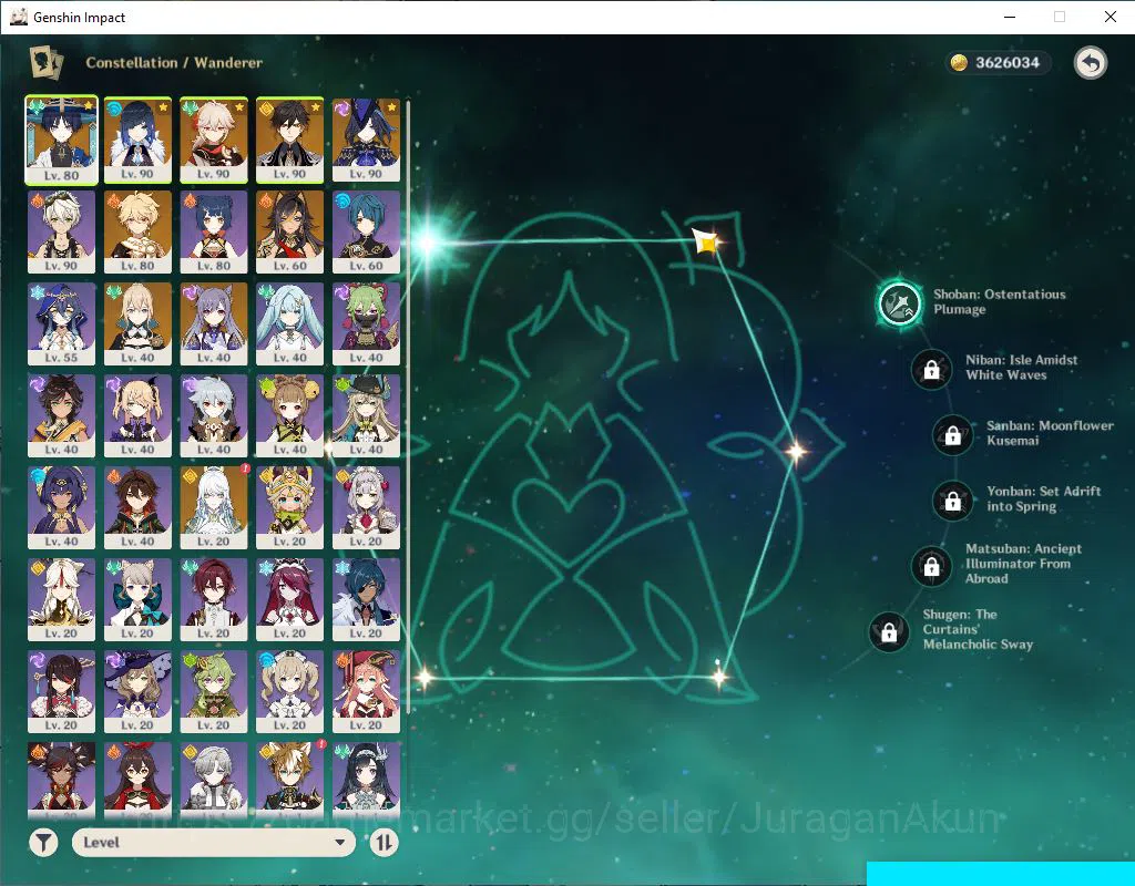 Genshin Impact Accounts ASIA|AR 55|6 Limited +1(*5Weapon)|| Wanderer+C1,Ye image 4
