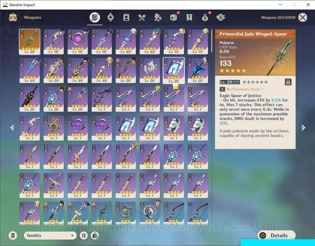 Genshin Impact Accounts ASIA|AR 55|6 Limited +1(*5Weapon)|| Wanderer+C1,Ye image 5