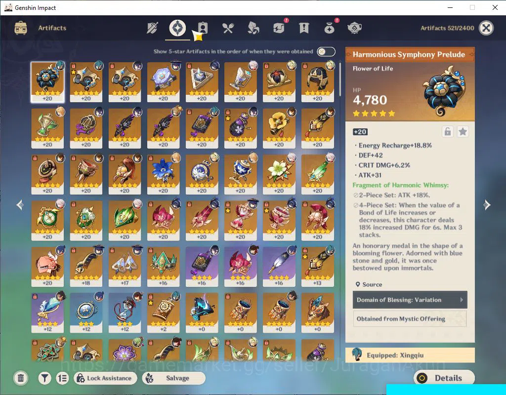 Genshin Impact Accounts ASIA|AR 55|6 Limited +1(*5Weapon)|| Wanderer+C1,Ye image 6