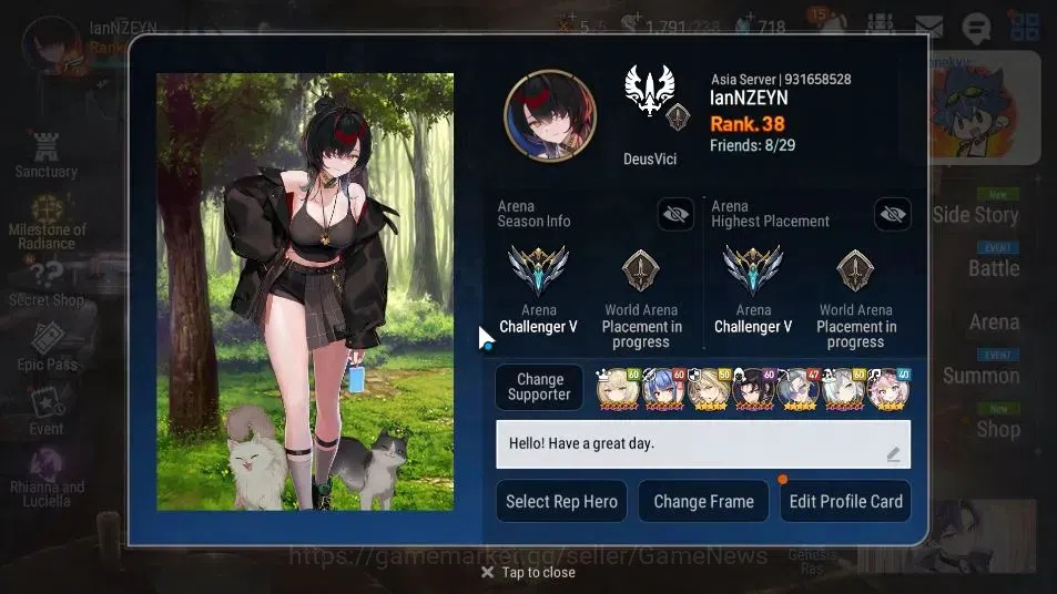 Epic Seven Accounts ASIA|5 ML(A Vildred,A Tywin,SS Vivian,Straze,B Hwa image 2
