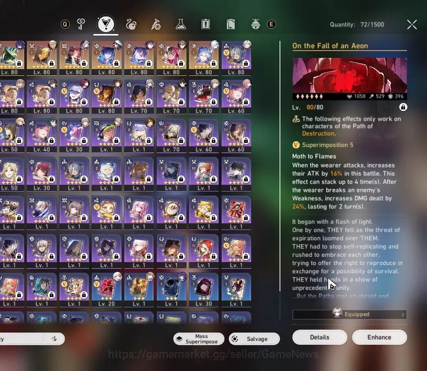 Honkai Star Rail Accounts ASIA|TL 70|Hypercarry Team|13 Limited|[(ArcherE1,T image 9