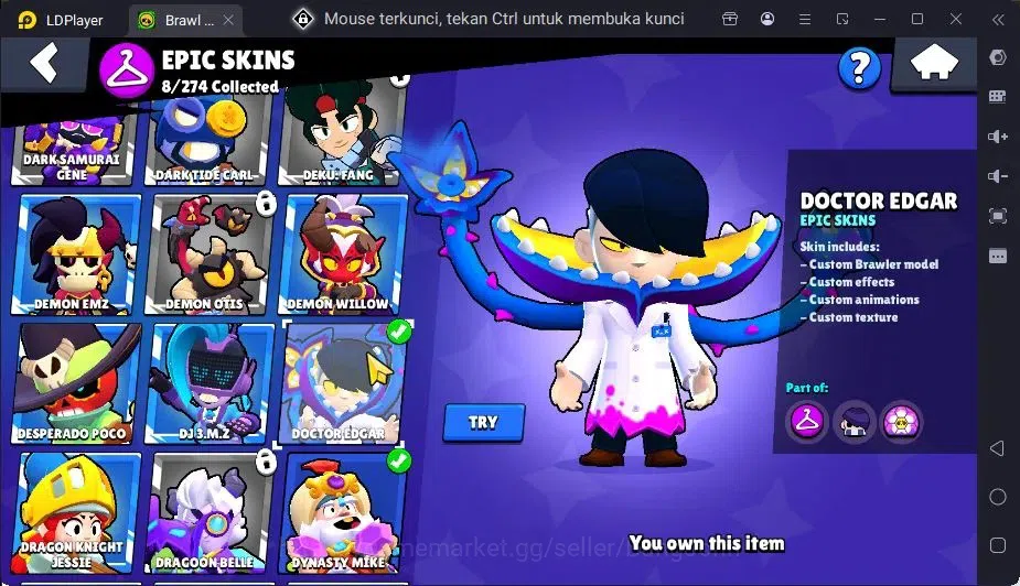 Brawl Stars Accounts Global | 26 Brawler|2 Max Hypercharge(Melodie,Surge)|1 Hypercharge,8 Epic Skin|7255 Bling+PP 2412 12