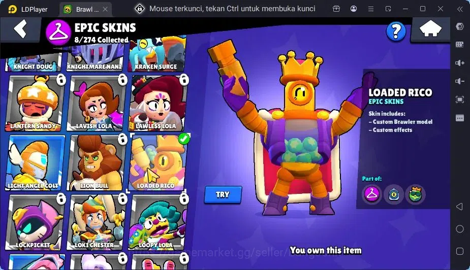 Brawl Stars Accounts Global | 26 Brawler|2 Max Hypercharge(Melodie,Surge)|1 Hypercharge,8 Epic Skin|7255 Bling+PP 2412 14